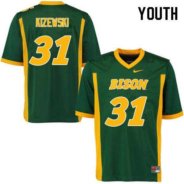 Youth #31 Victor Kizewski North Dakota State Bison College Football Jerseys Sale-Green